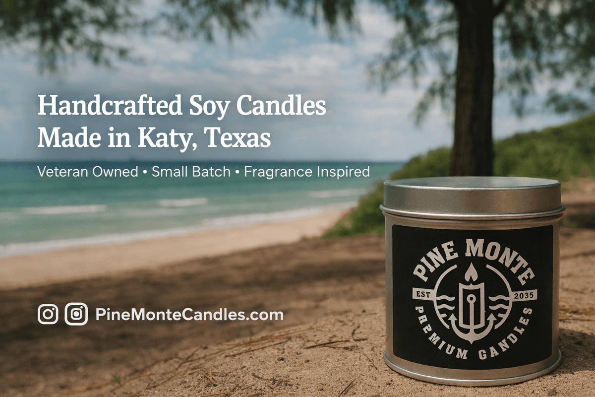 Why does my candle tunnel? Handcrafted soy candle by Pine Monte Candles, made in Katy, Texas, near a beach.