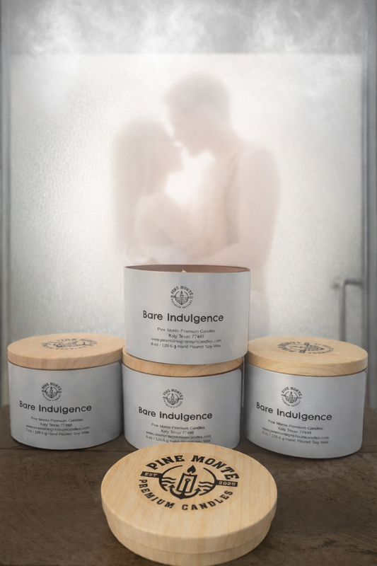 Bare Indulgence 3-wick candle lit with flame - tropical pineapple coconut ambiance