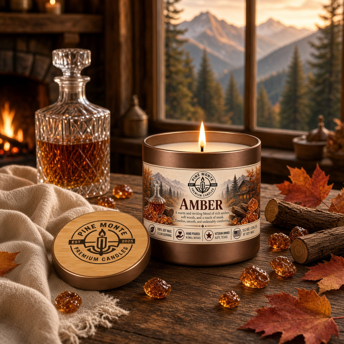 Amber Soy Candle Warm Luxury Home Fragrance Scented Candle