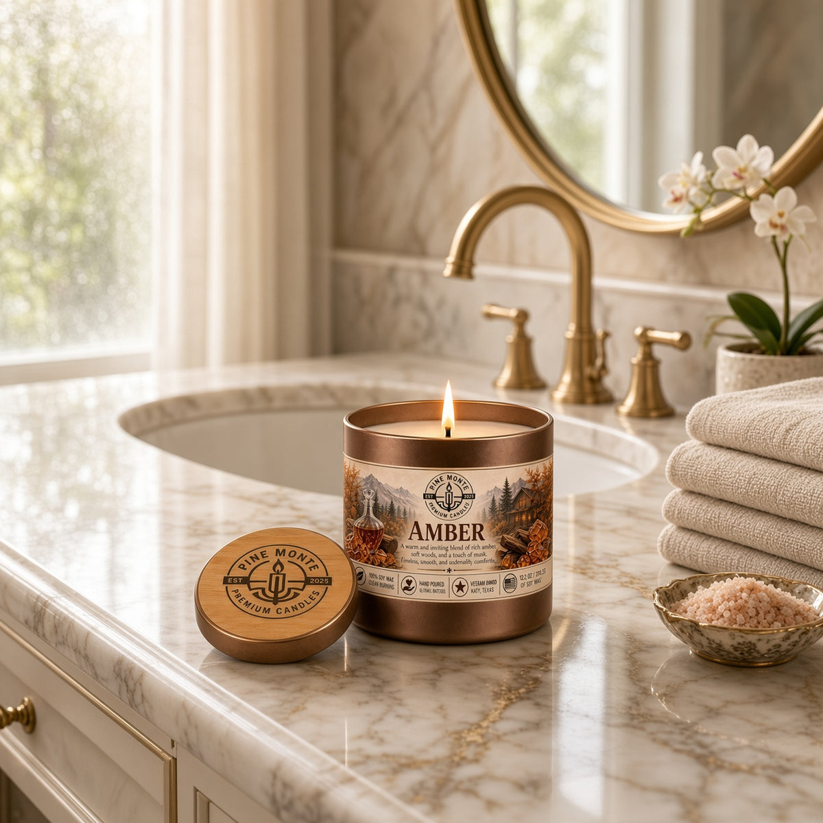 Amber Soy Candle Warm Luxury Home Fragrance Scented Candle