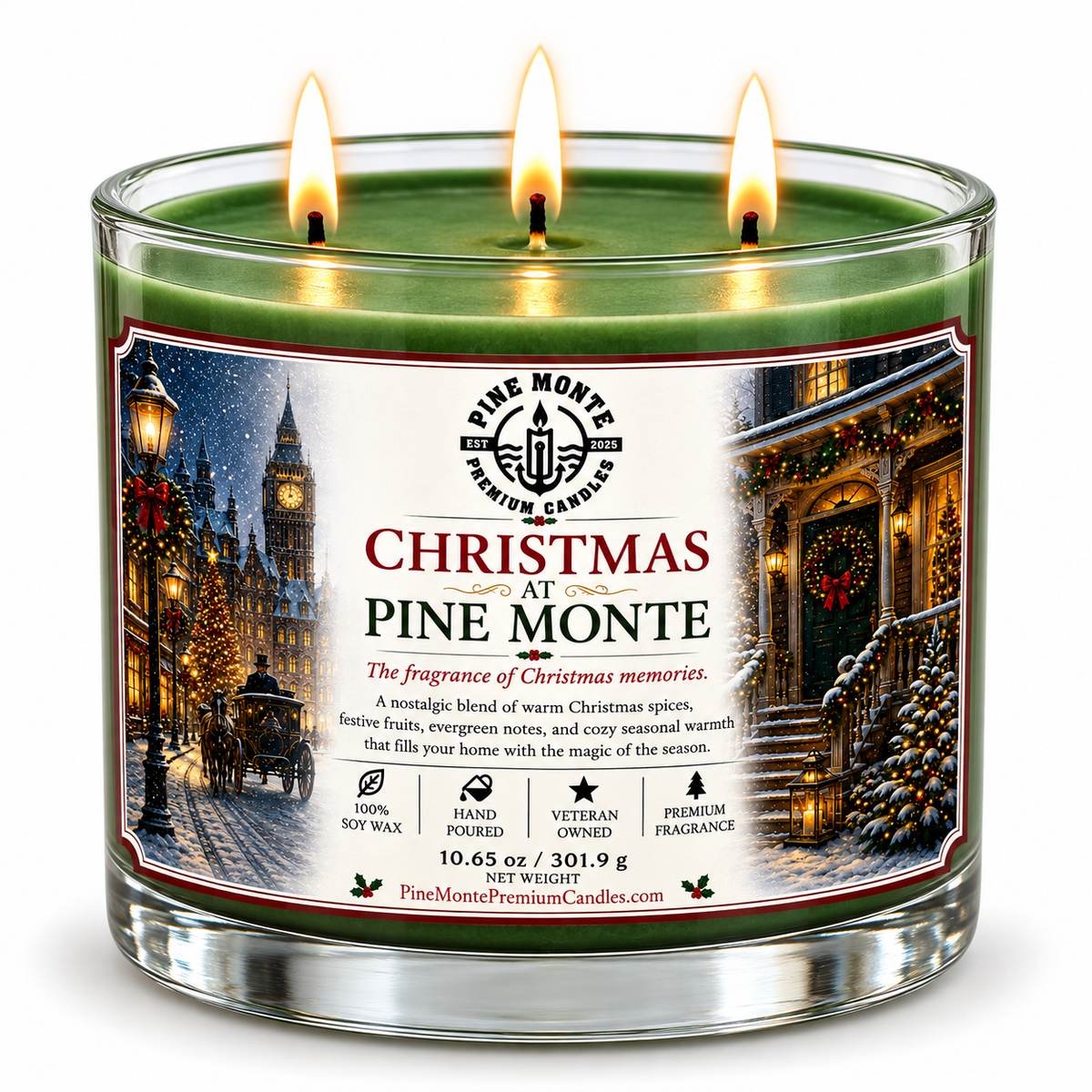 Christmas soy candle from Pine Monte offering festive aromas of Christmas spices and nostalgia.