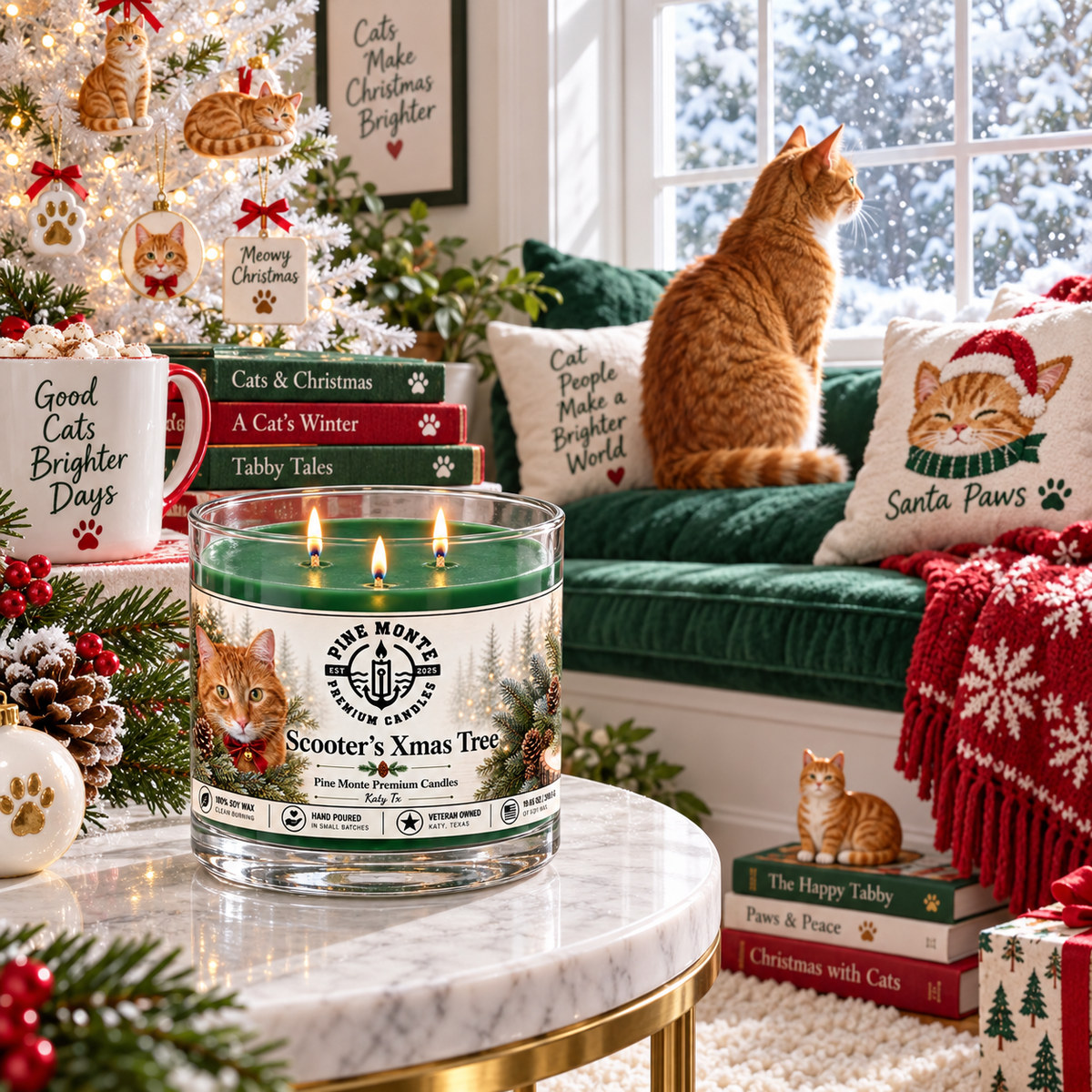Christmas Tree Soy Candle Fresh Evergreen Holiday Scented