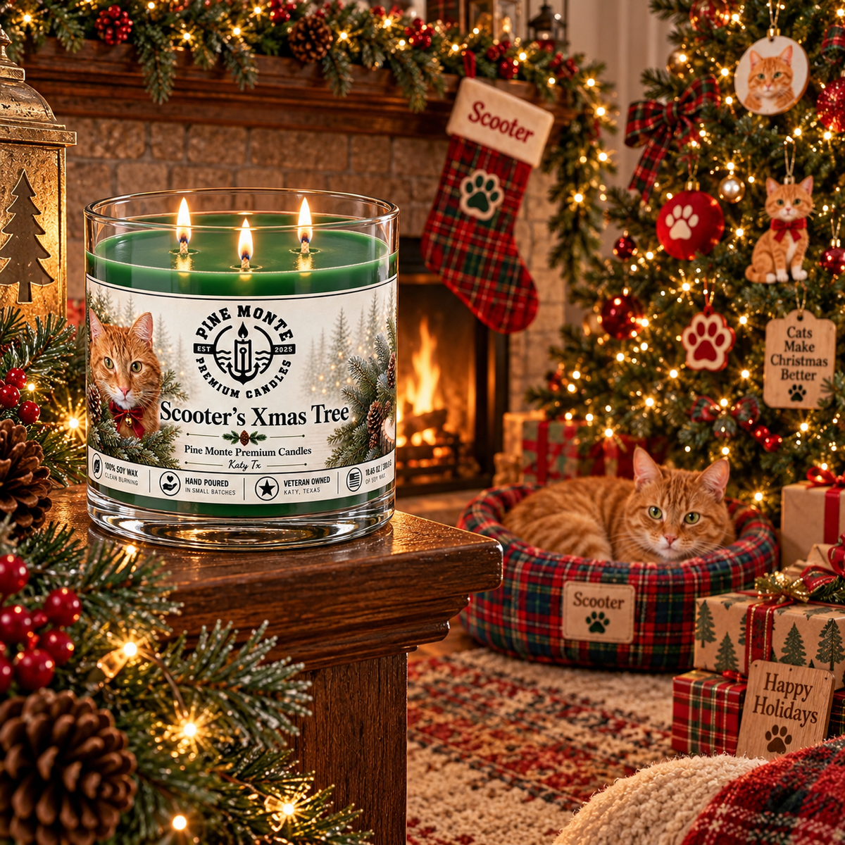 Christmas Tree Soy Candle Fresh Evergreen Holiday Scented