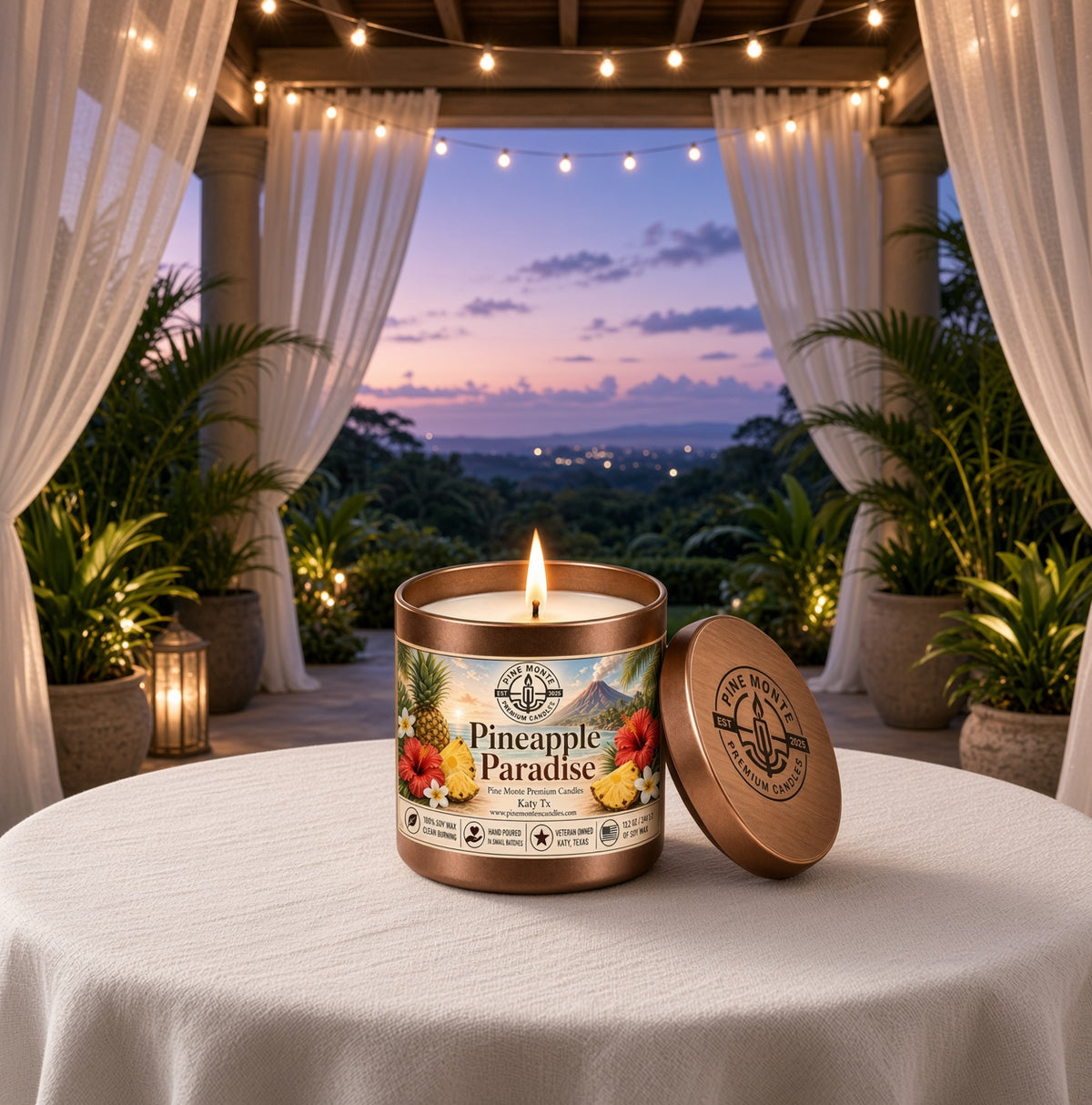 Pineapple Paradise Soy Candle 13.2 oz Tropical Luxury Scented Candle