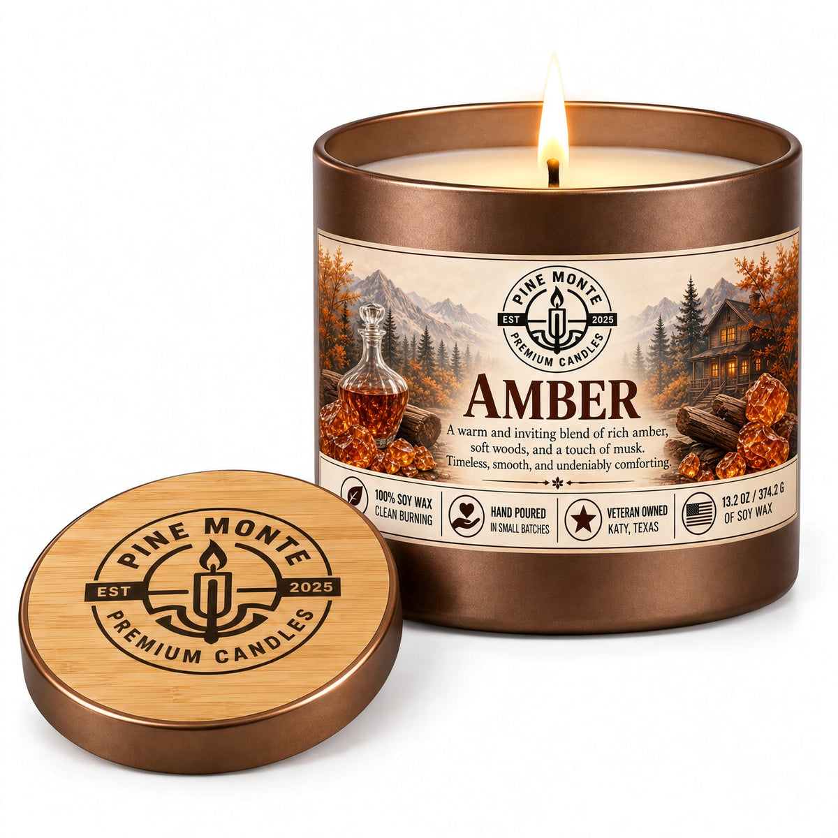 Amber Soy Candle Warm Luxury Home Fragrance Scented Candle