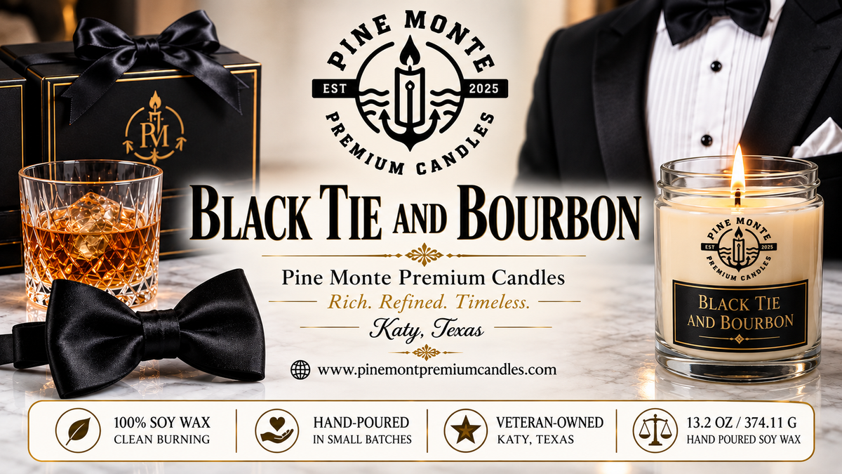 Black Tie and Bourbon Soy Candle Bold Masculine Luxury Scented Candle