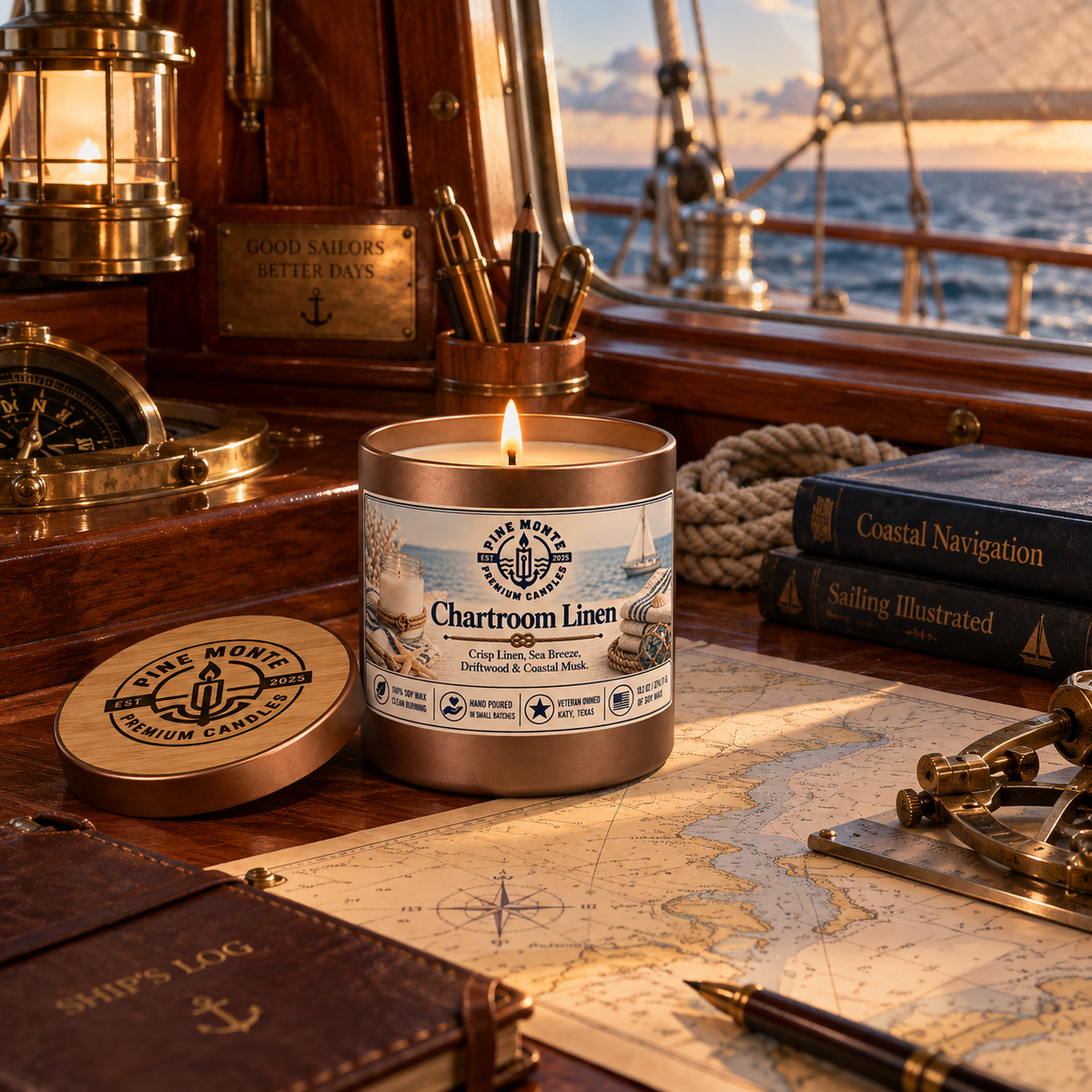 Chartroom Linen Soy Candle – Fresh Clean Linen Candle