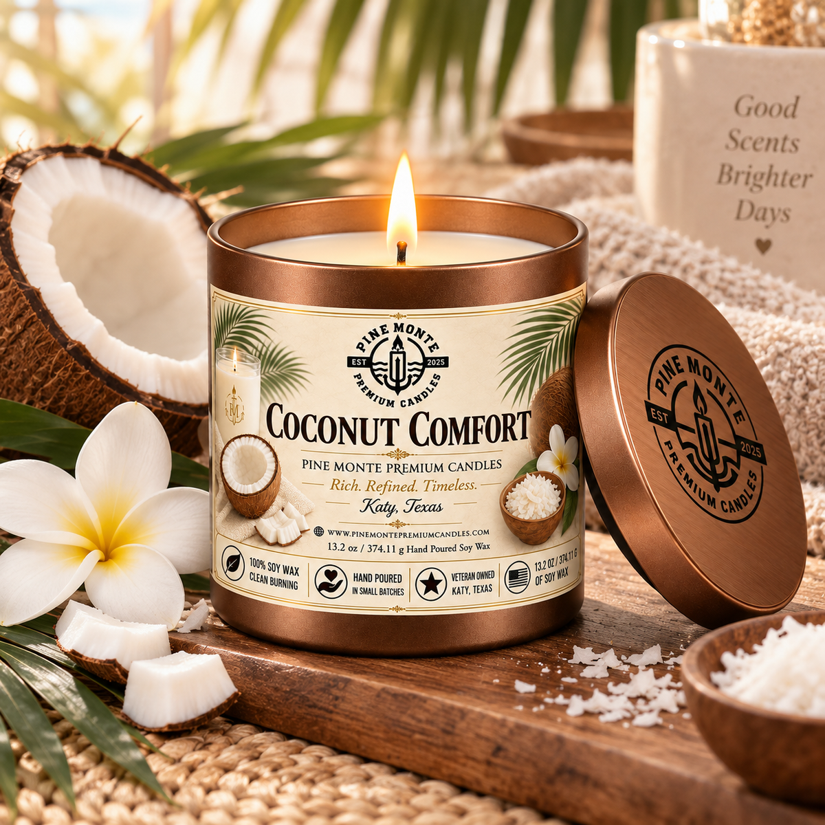 Coconut Comfort Soy Candle Warm Coconut Luxury Candle