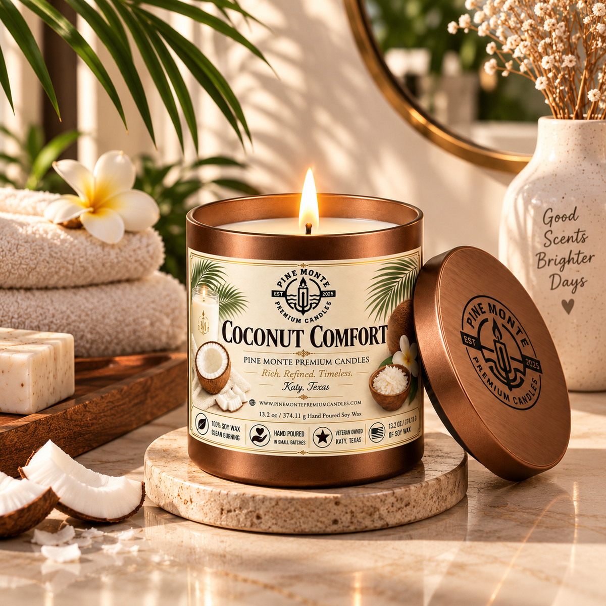 Coconut Comfort Soy Candle Warm Coconut Luxury Candle