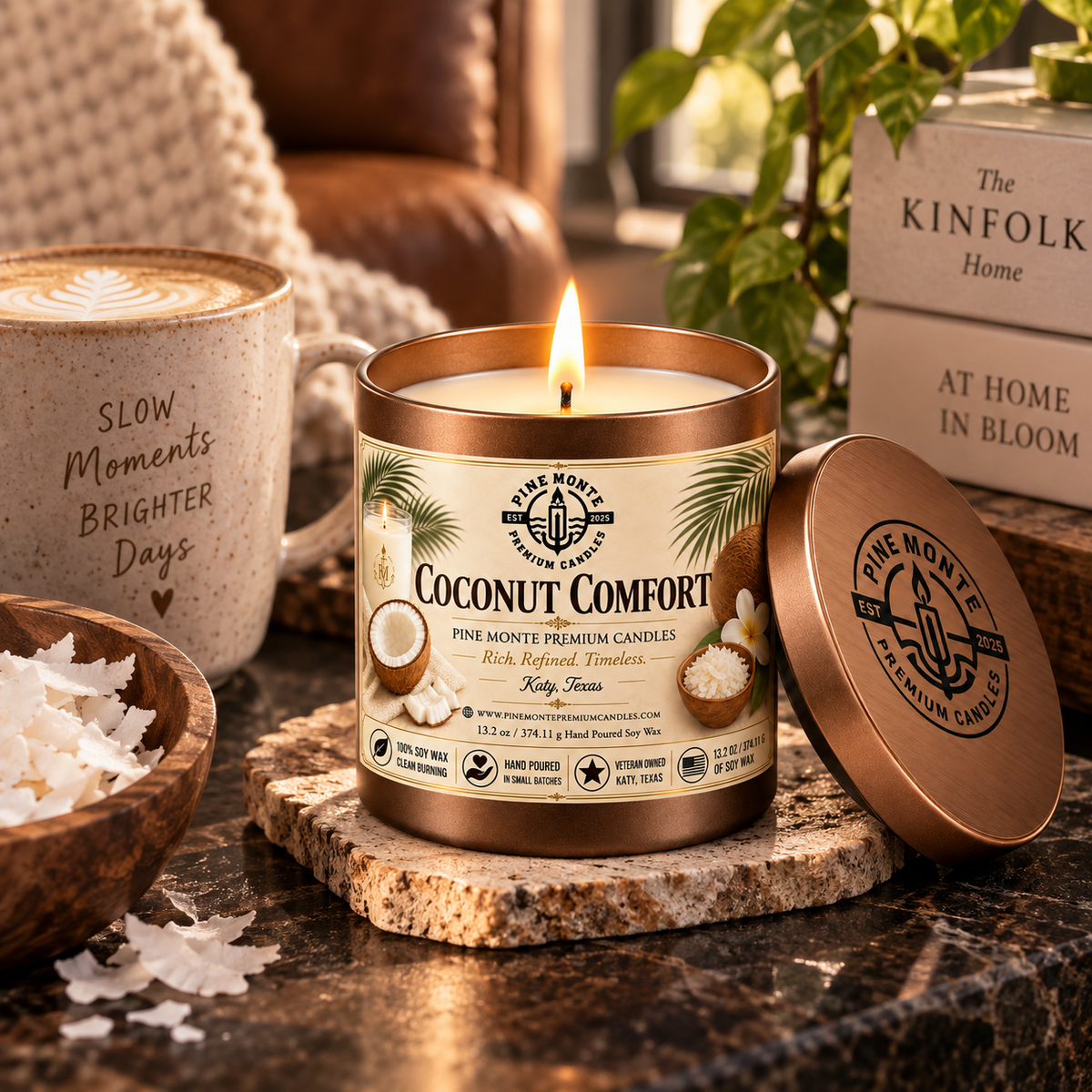 Coconut Comfort Soy Candle Warm Coconut Luxury Candle
