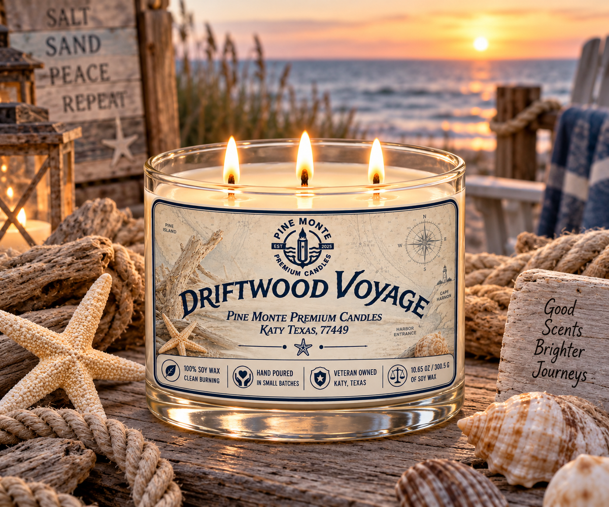 Luxury Driftwood Soy Candle | Coastal Wood Fragrance