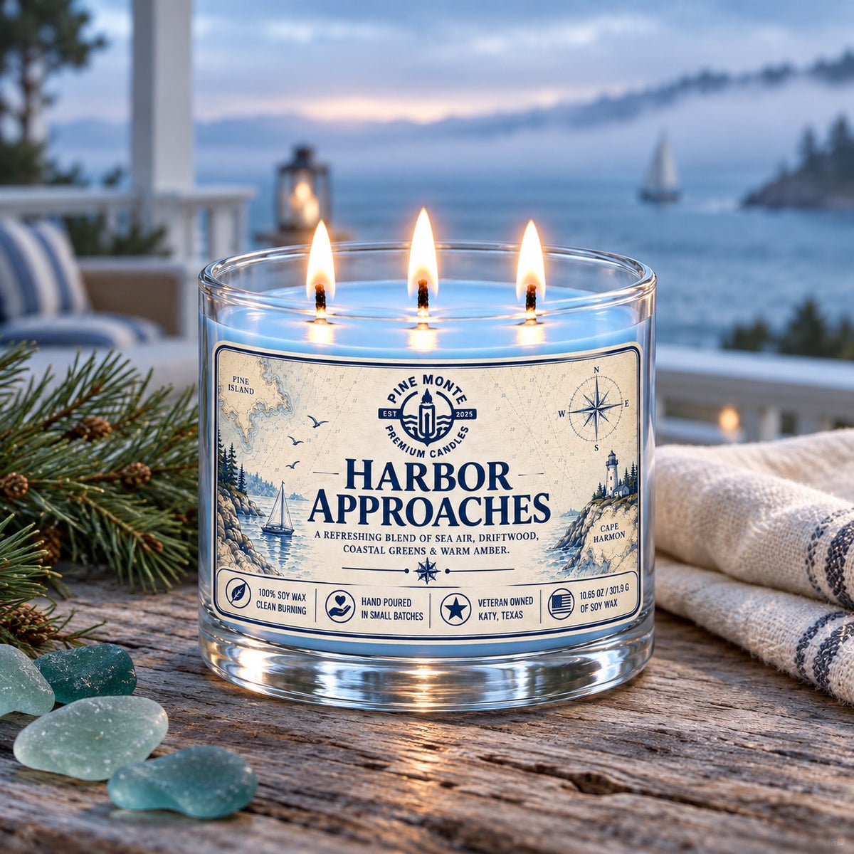 Harbor Approaches 12 oz three wick candle