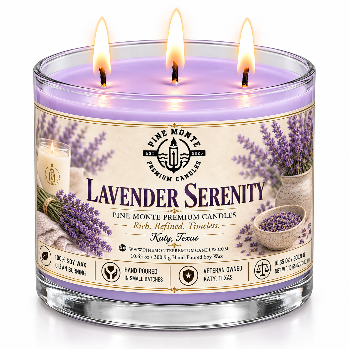 Lavender Serenity Soy Candle – Relaxing Spa Candle |