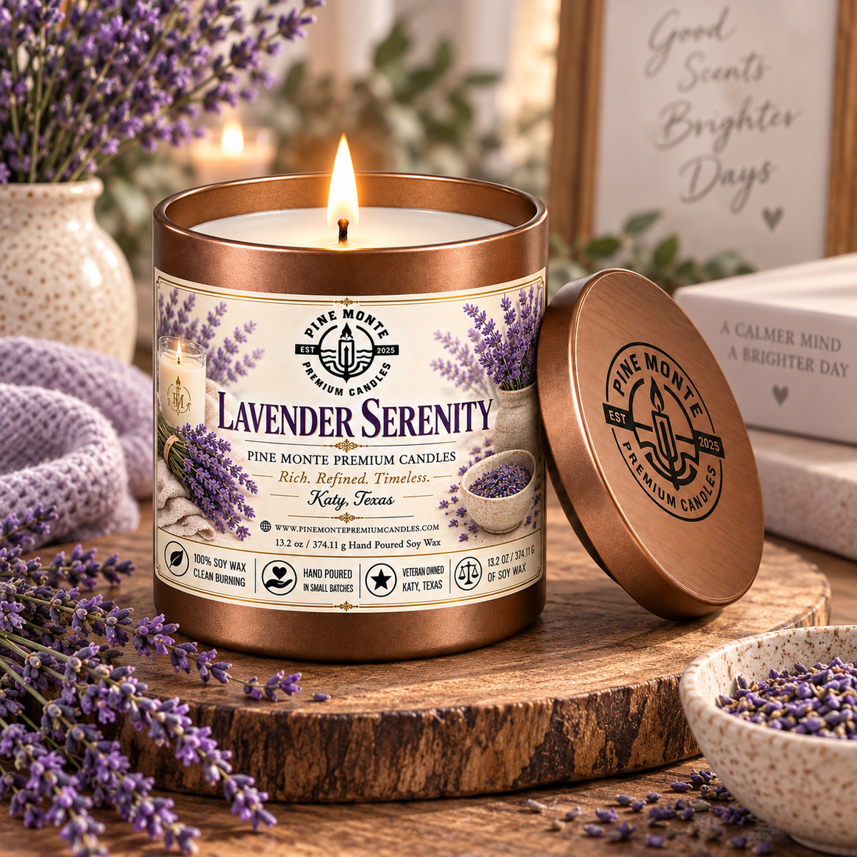 Lavender Serenity Soy Candle – Relaxing Spa Candle |