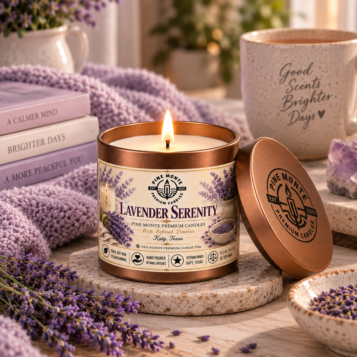 Lavender Serenity Soy Candle – Relaxing Spa Candle |
