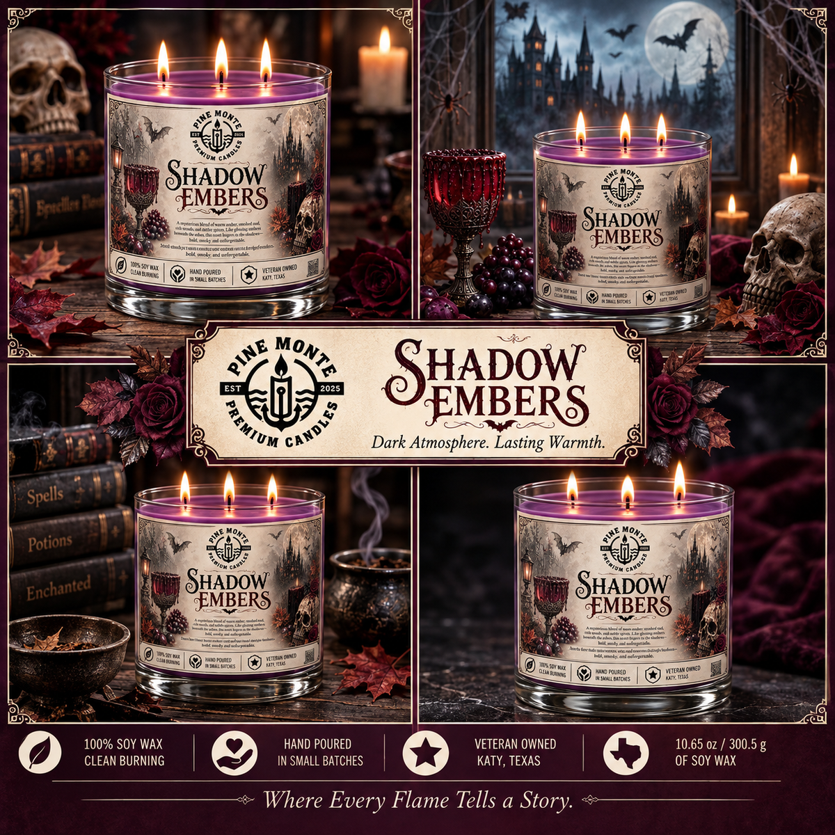 Shadow Embers Soy Candle | Luxury Halloween Candle