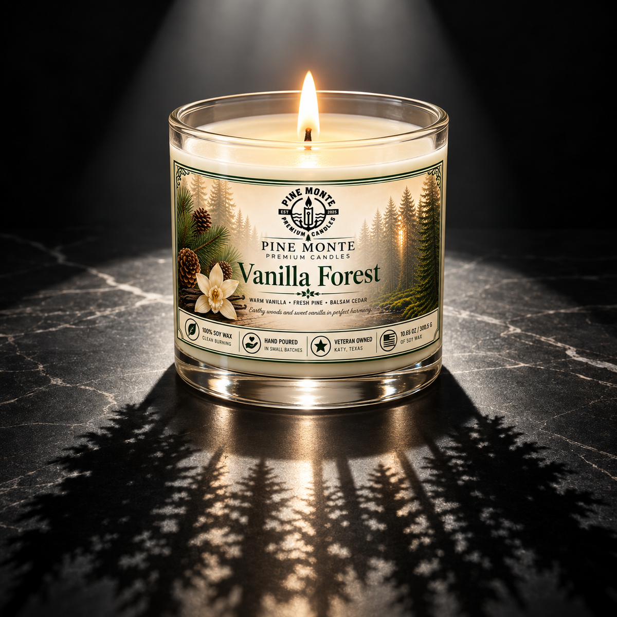 Vanilla Forest Soy Candle Cozy Vanilla Pine Luxury Scented Candle