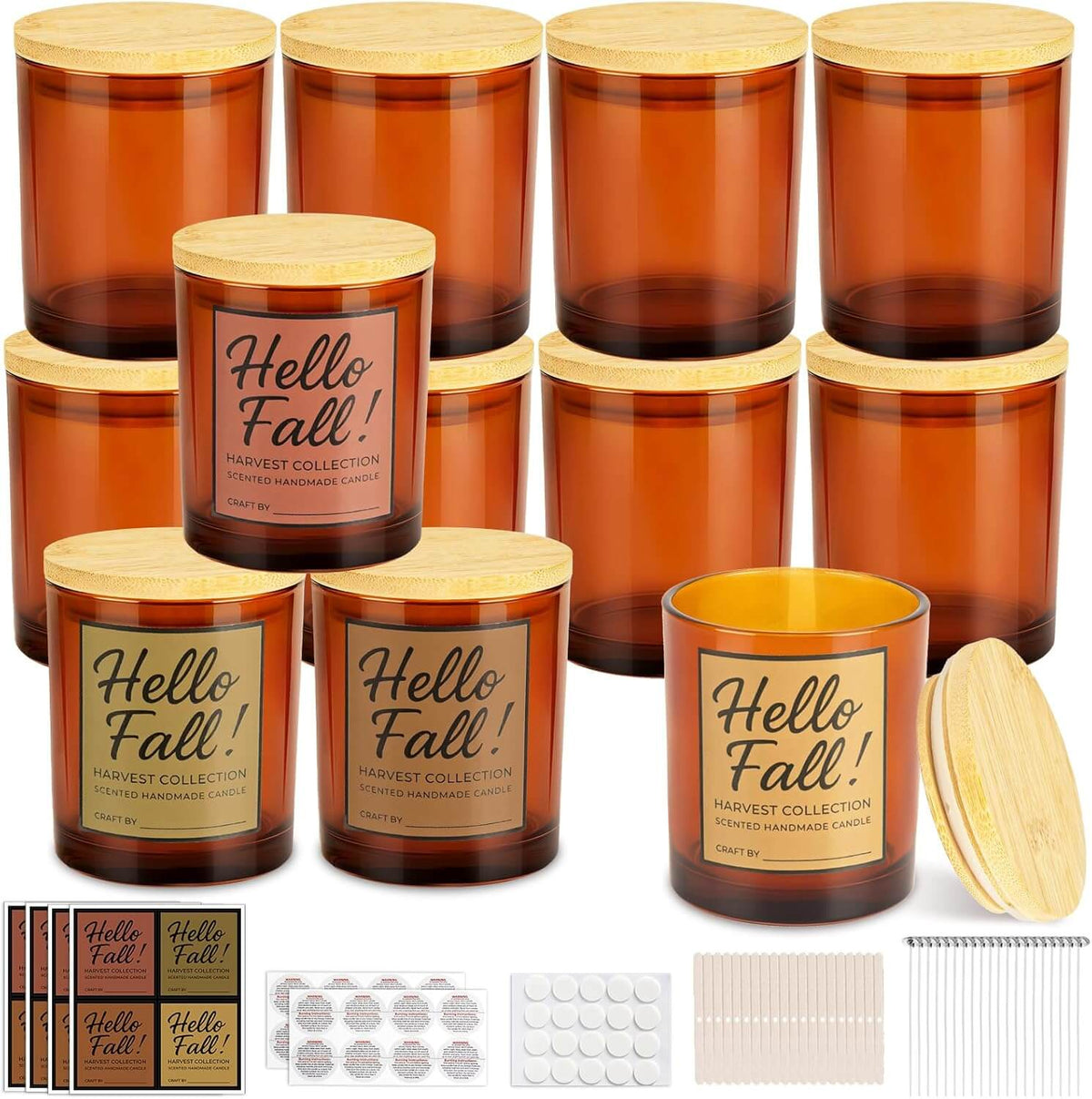 custom initial candles Katy Texas luxury soy candles displayed in harvest collection jars.