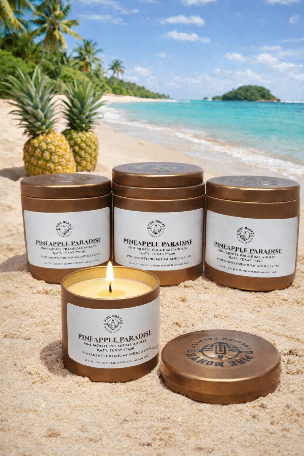 Pineapple Paradise Soy Candle 11.6 oz Tropical Luxury Scented Candle