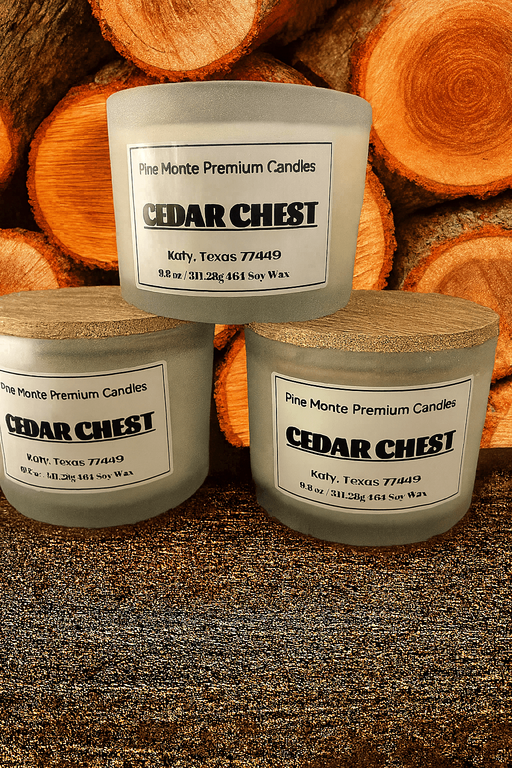 10.6 oz Cedar Chest Candle 3 wick| Classic Cedarwood Home Fragrance | Pine Monte