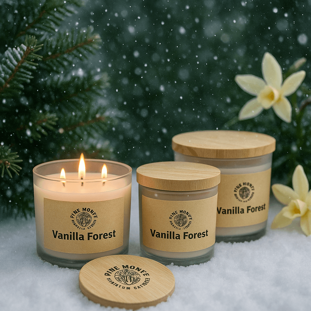Vanilla Forest Soy Candle Cozy Vanilla Pine Luxury Scented Candle