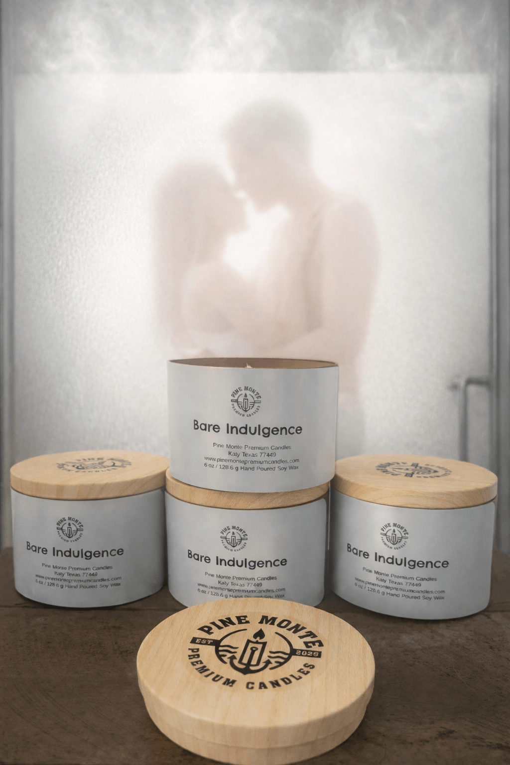 bare indulgence soy candle lit with flame - tropical pineapple coconut ambiance