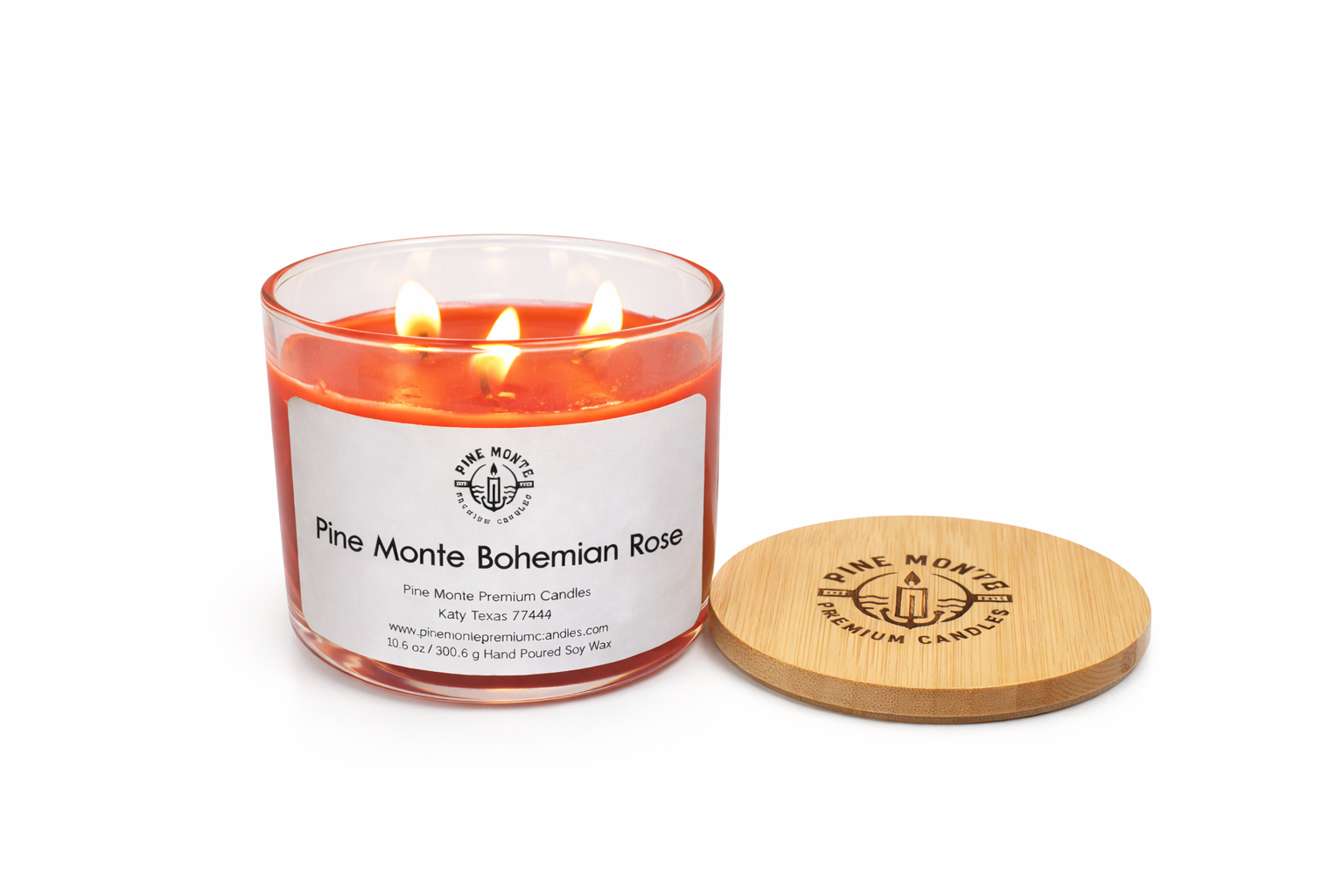 Bohemian Rose 3-Wick Soy Candle – Romantic Floral Rose Scent