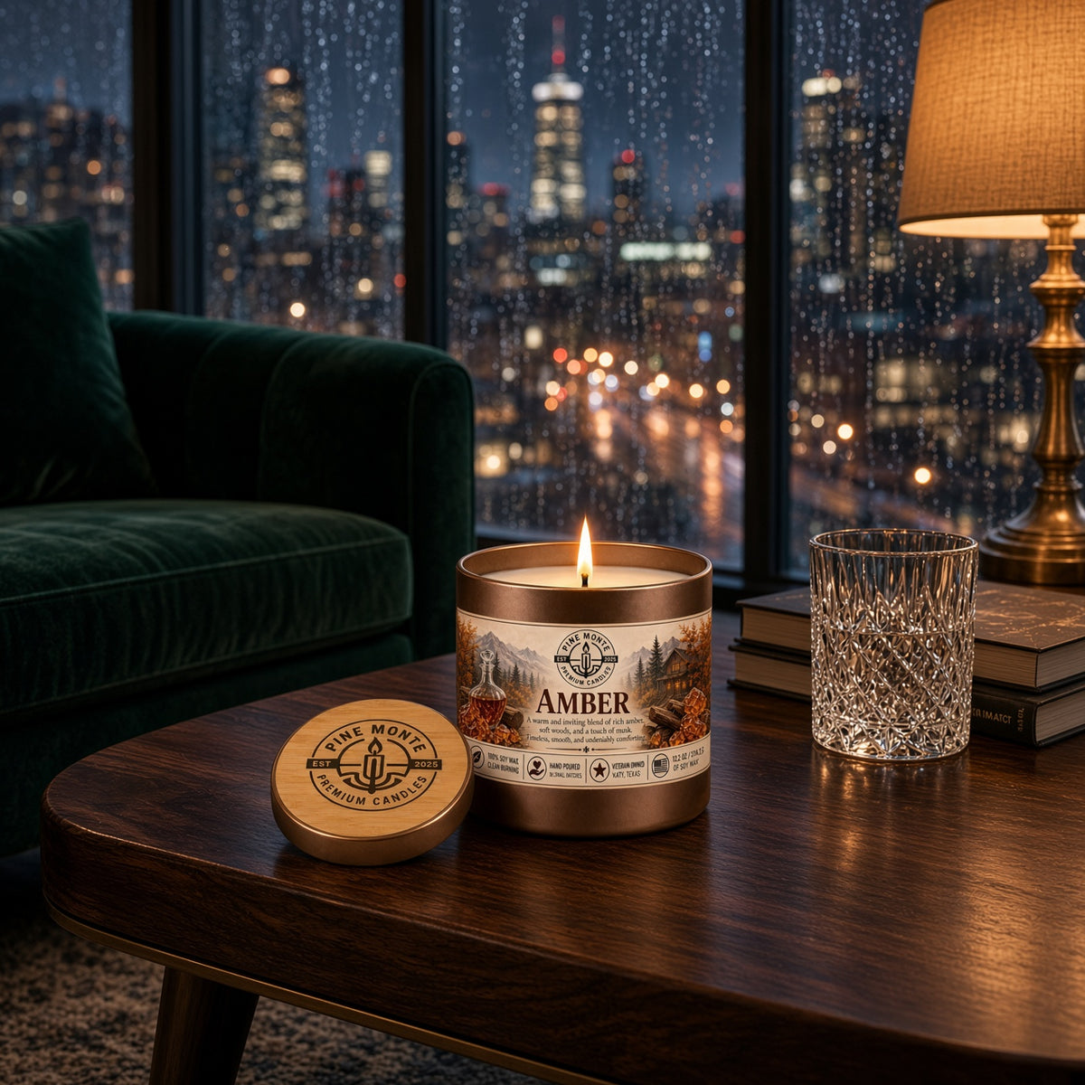Amber Soy Candle Warm Luxury Home Fragrance Scented Candle