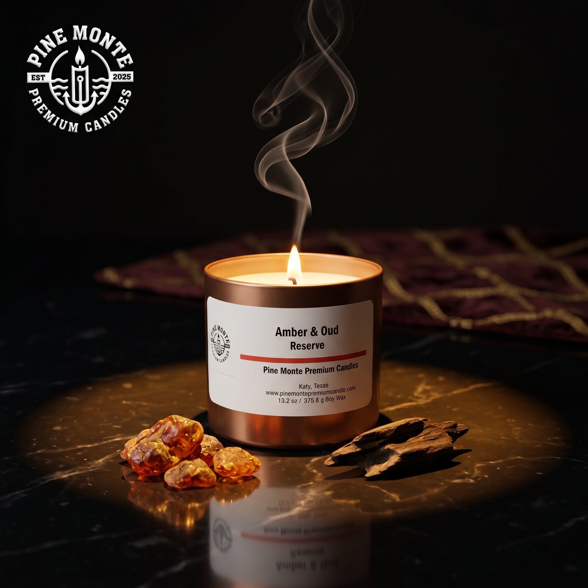 Amber & Oud Reserve Soy Candle Luxury Woody Amber Scented Candle
