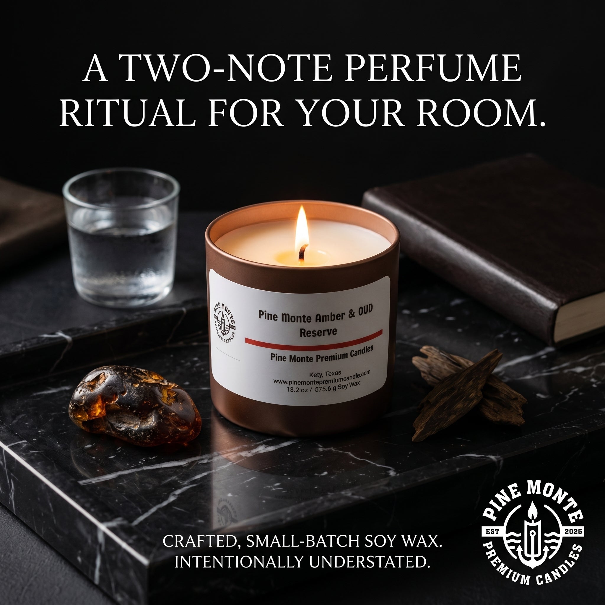 Amber & Oud Reserve Soy Candle Luxury Woody Amber Scented Candle