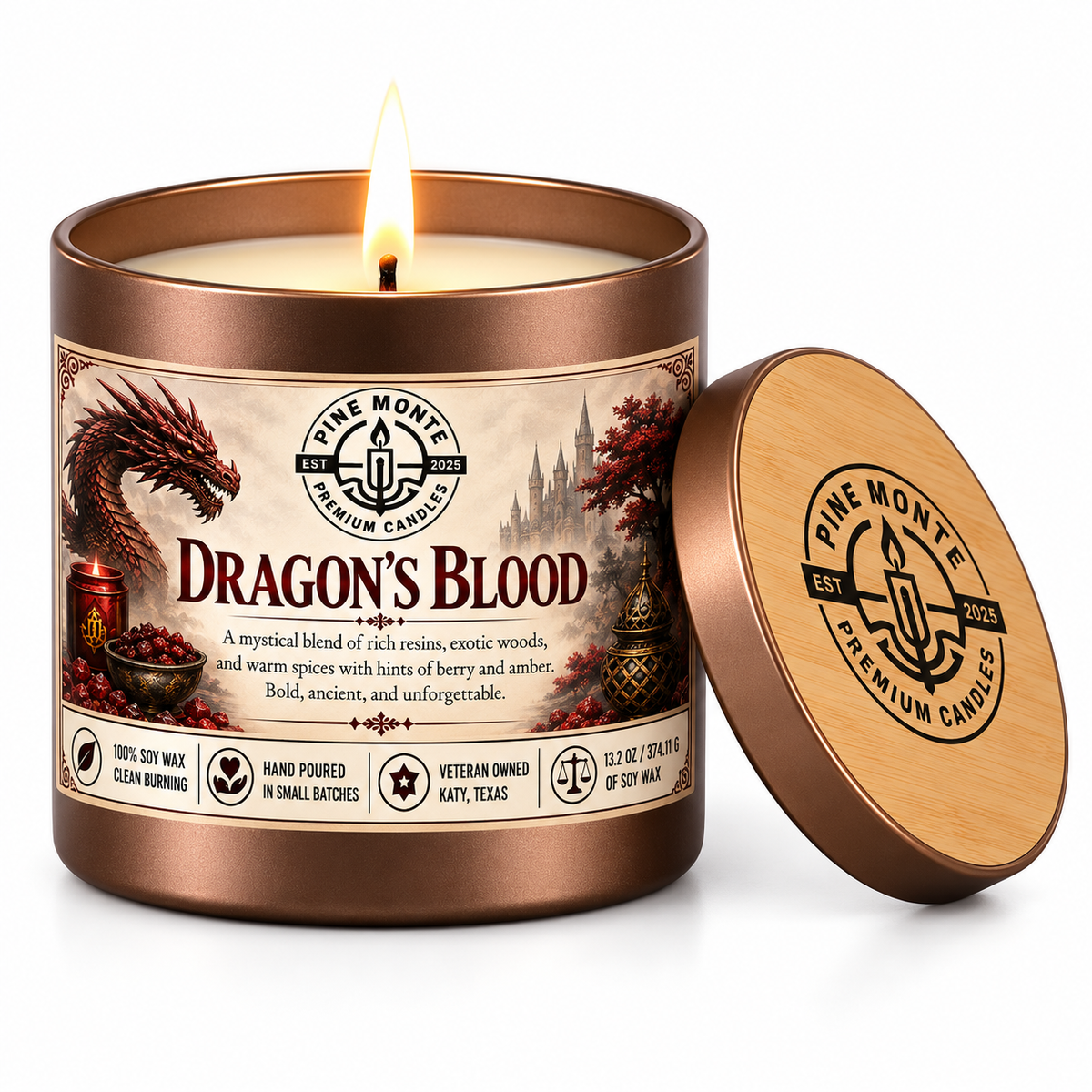 Luxury Dragon's Blood Soy Candle  | Luxury Woodsy Candle