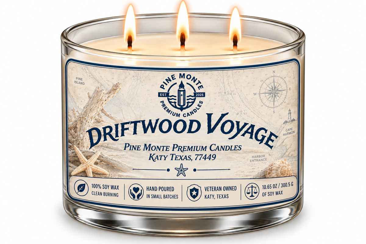 Luxury Driftwood Soy Candle | Coastal Wood Fragrance