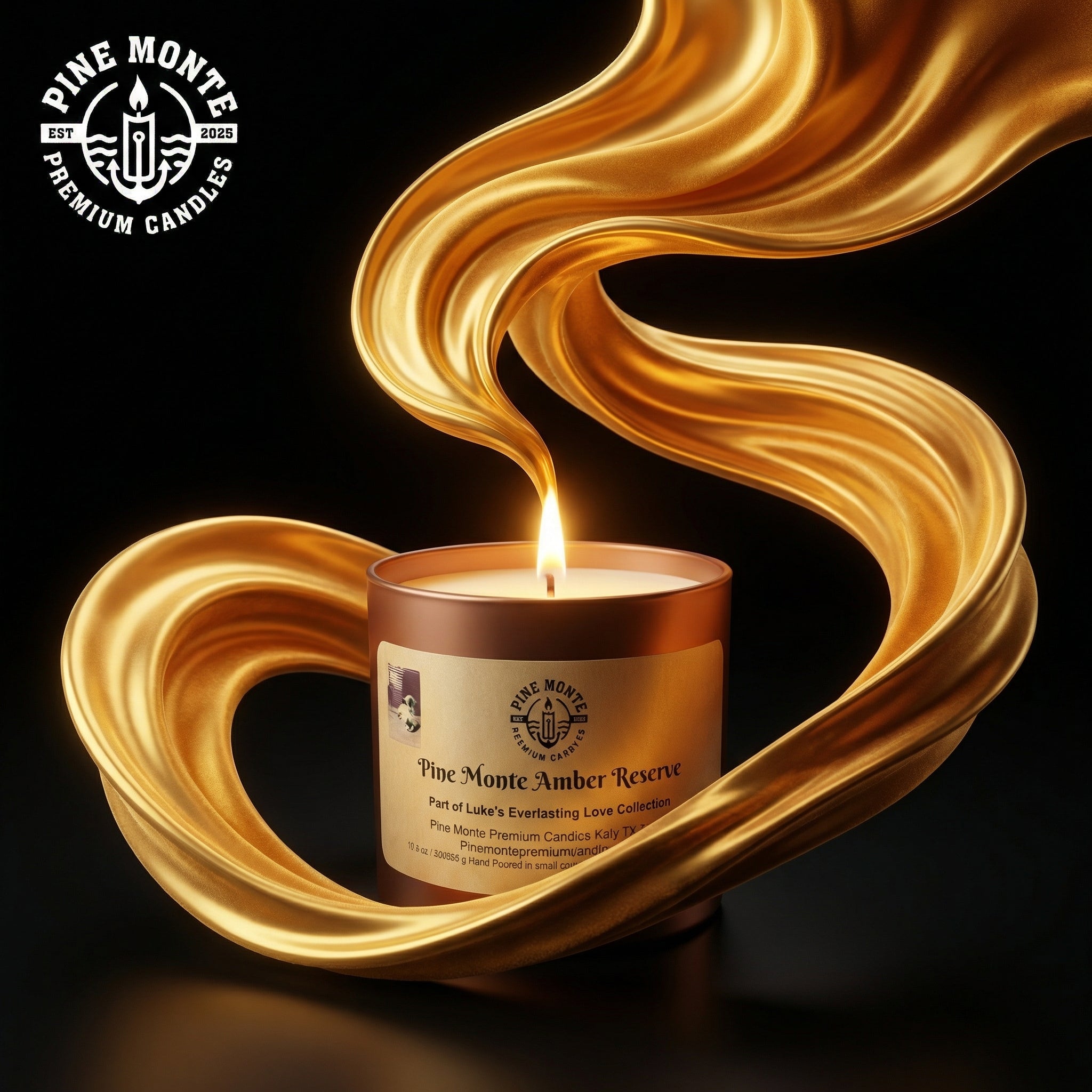 Pine Monte Amber Reserve Soy Candle | Deep Amber, Vanilla & Musk