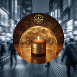 Amber soy candle from Pine Monte creating peaceful sanctuary with warm spice amber fragrance