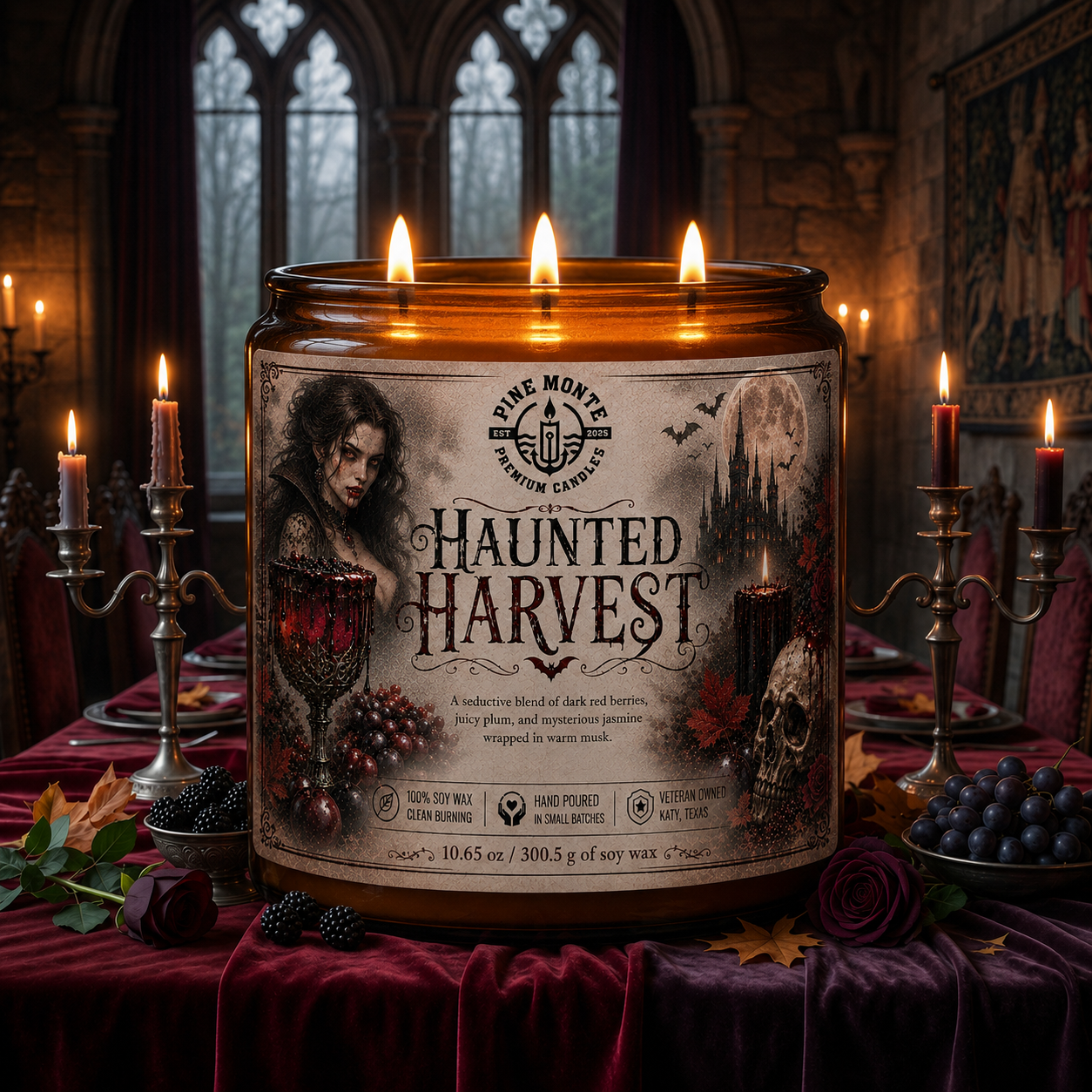 Haunted Harvest Soy Candle | Luxury Halloween Scent
