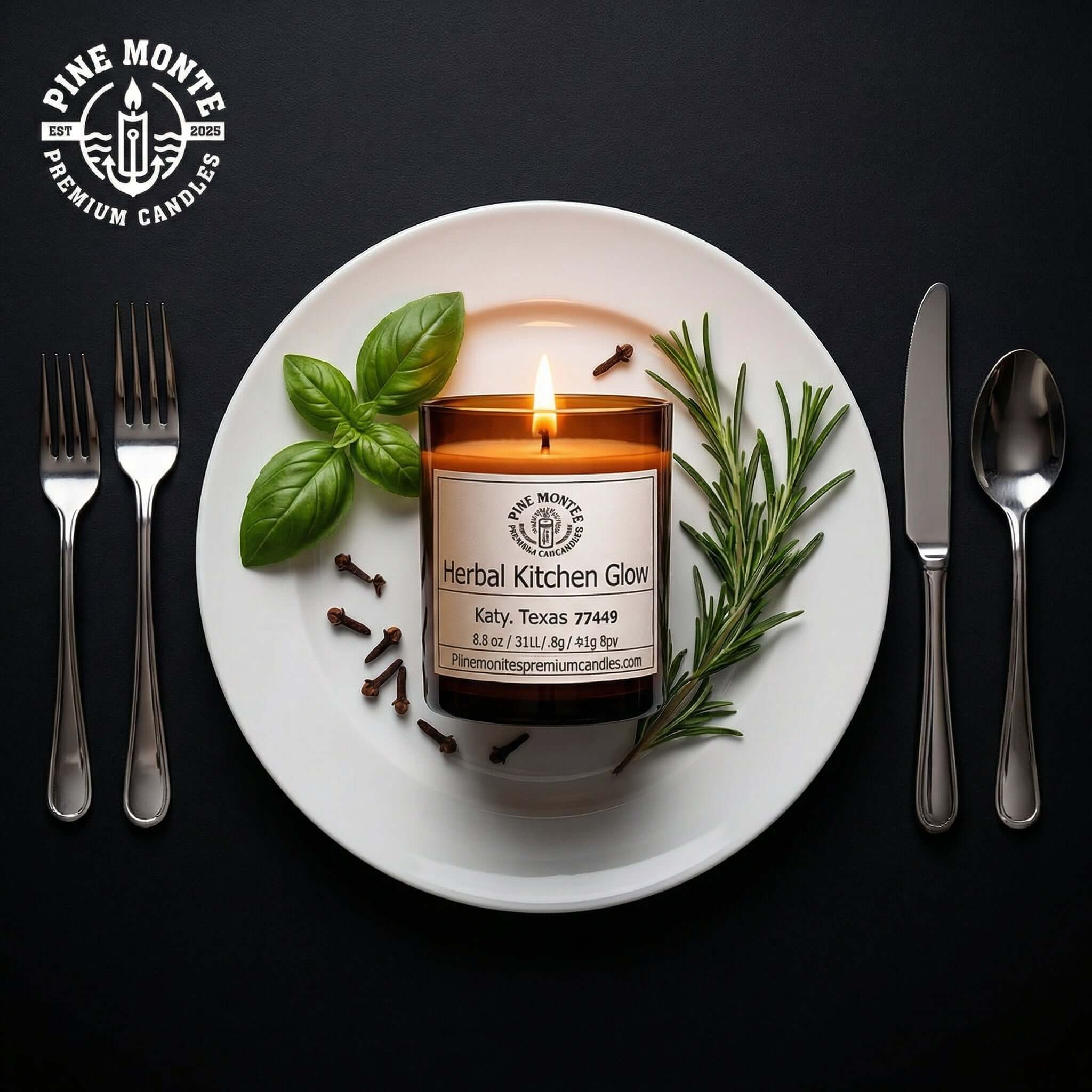 herbal kitchen glow soy candle creating cozy sophisticated ambiance with herb-kissed fragrance