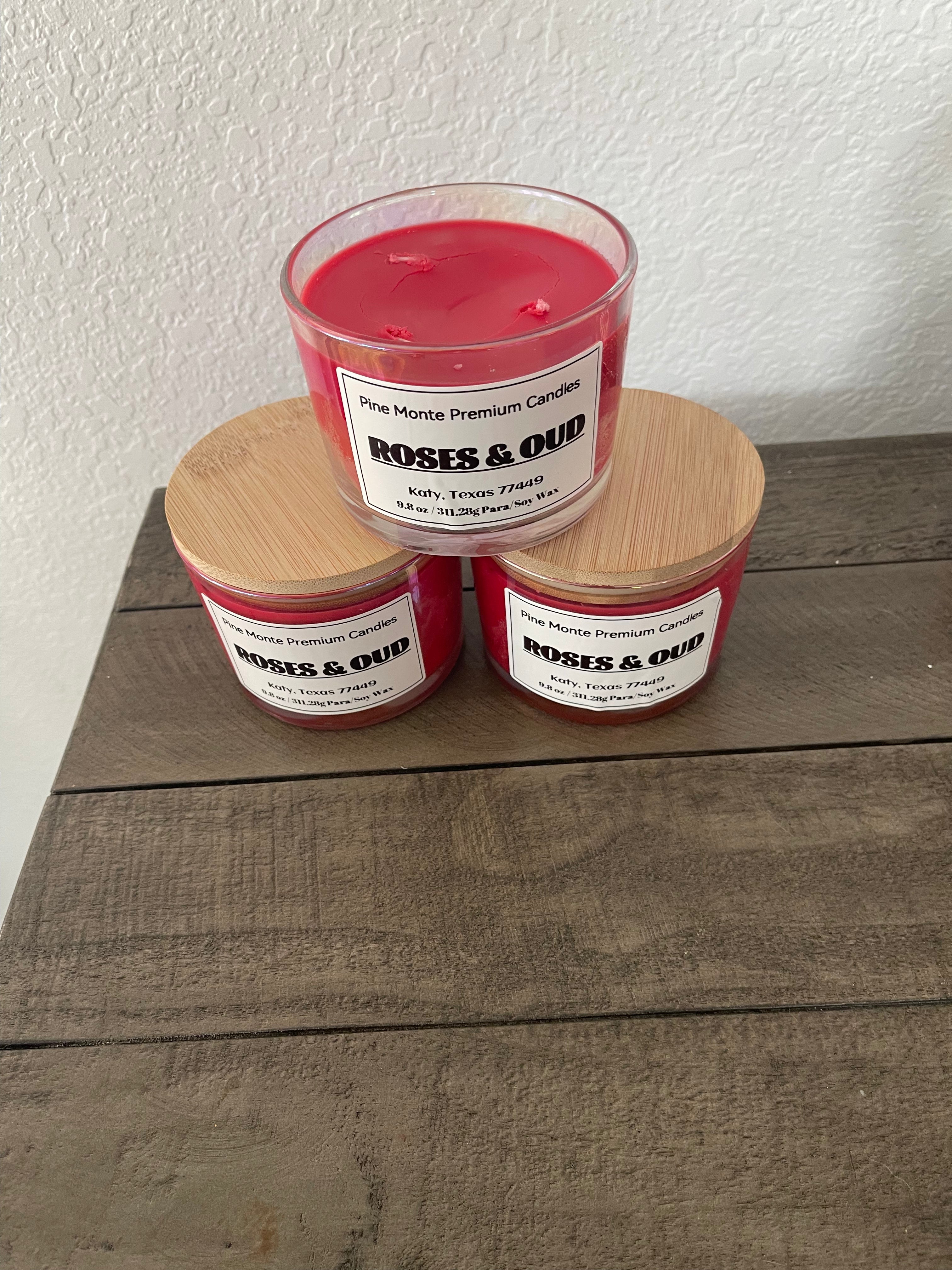 Roses and OUD 3 Wick Soy Wax Candle