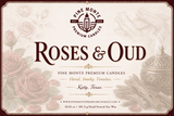 Roses & Oud Soy Candle Elegant Romantic Floral Luxury Scented Candle