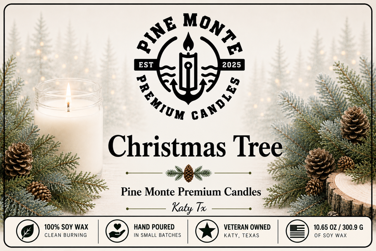 Christmas Tree Soy Candle Fresh Evergreen Holiday Scented