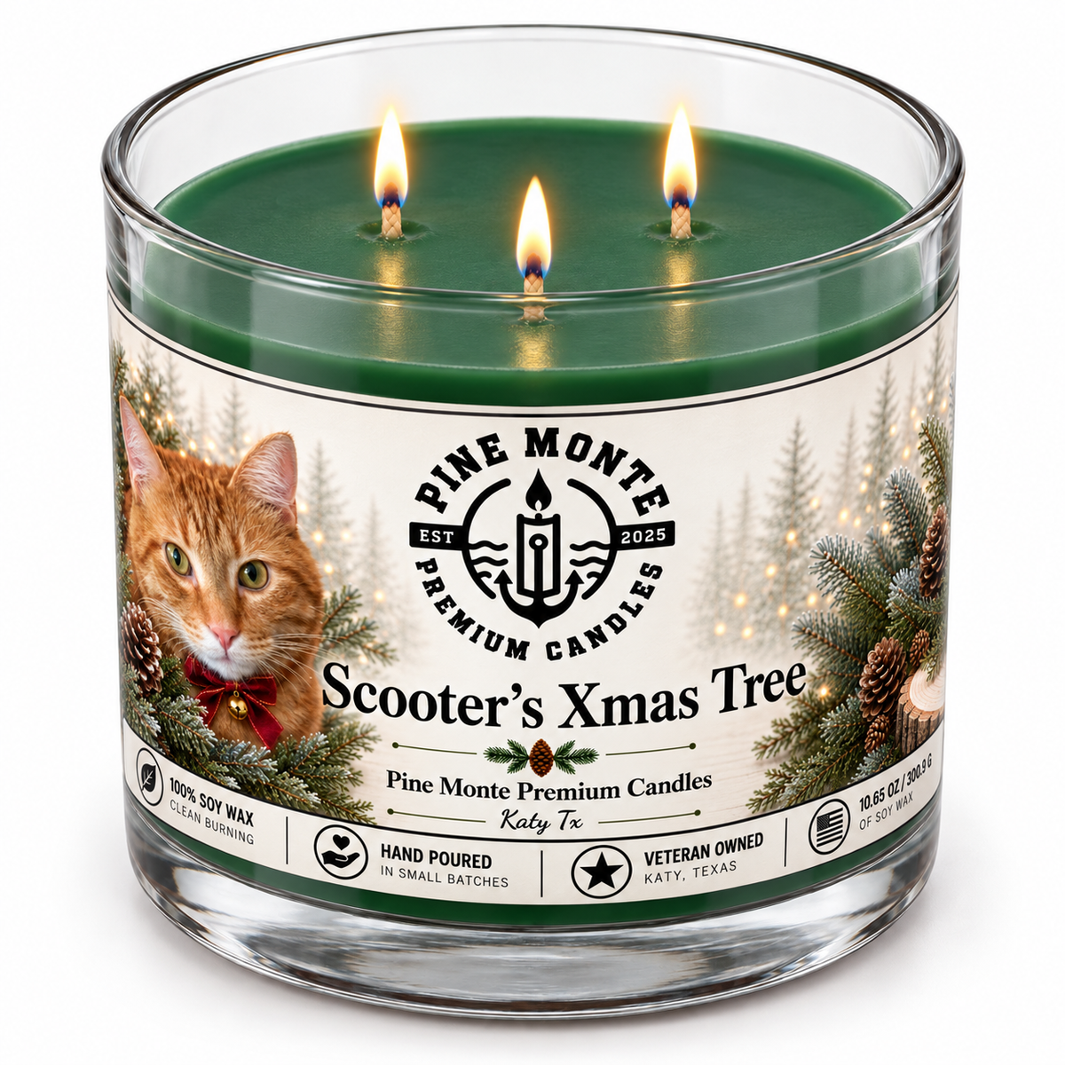 Christmas Tree Soy Candle Fresh Evergreen Holiday Scented