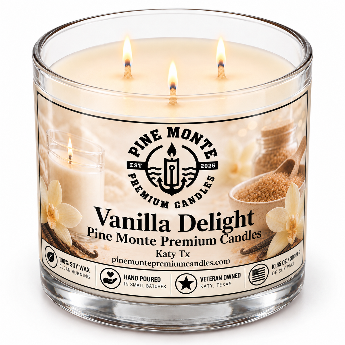 Vanilla Delight Soy Candle Sweet Warm Vanilla Luxury Scented