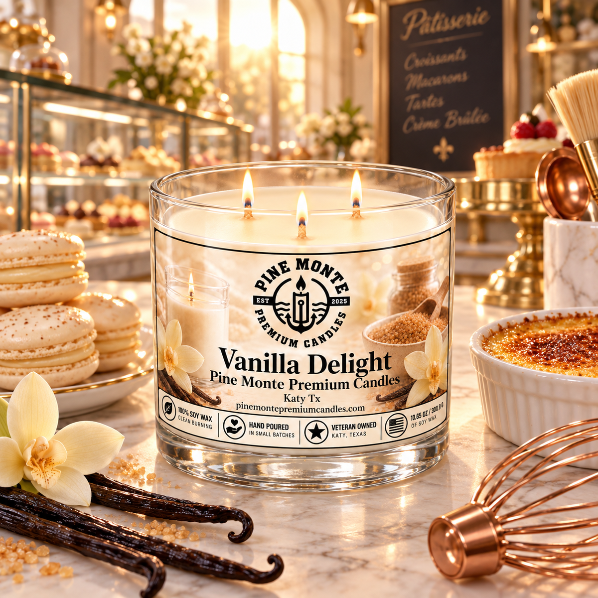 Vanilla Delight Soy Candle Sweet Warm Vanilla Luxury Scented