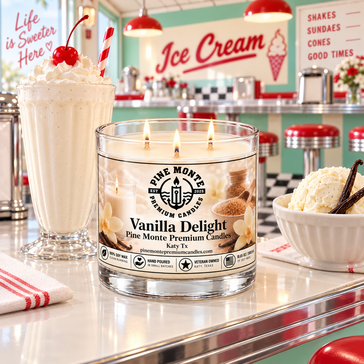 Vanilla Delight Soy Candle Sweet Warm Vanilla Luxury Scented