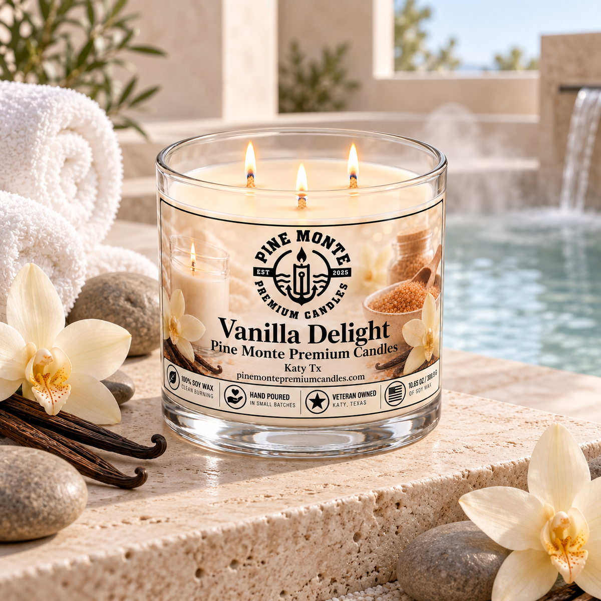 Vanilla Delight Soy Candle Sweet Warm Vanilla Luxury Scented