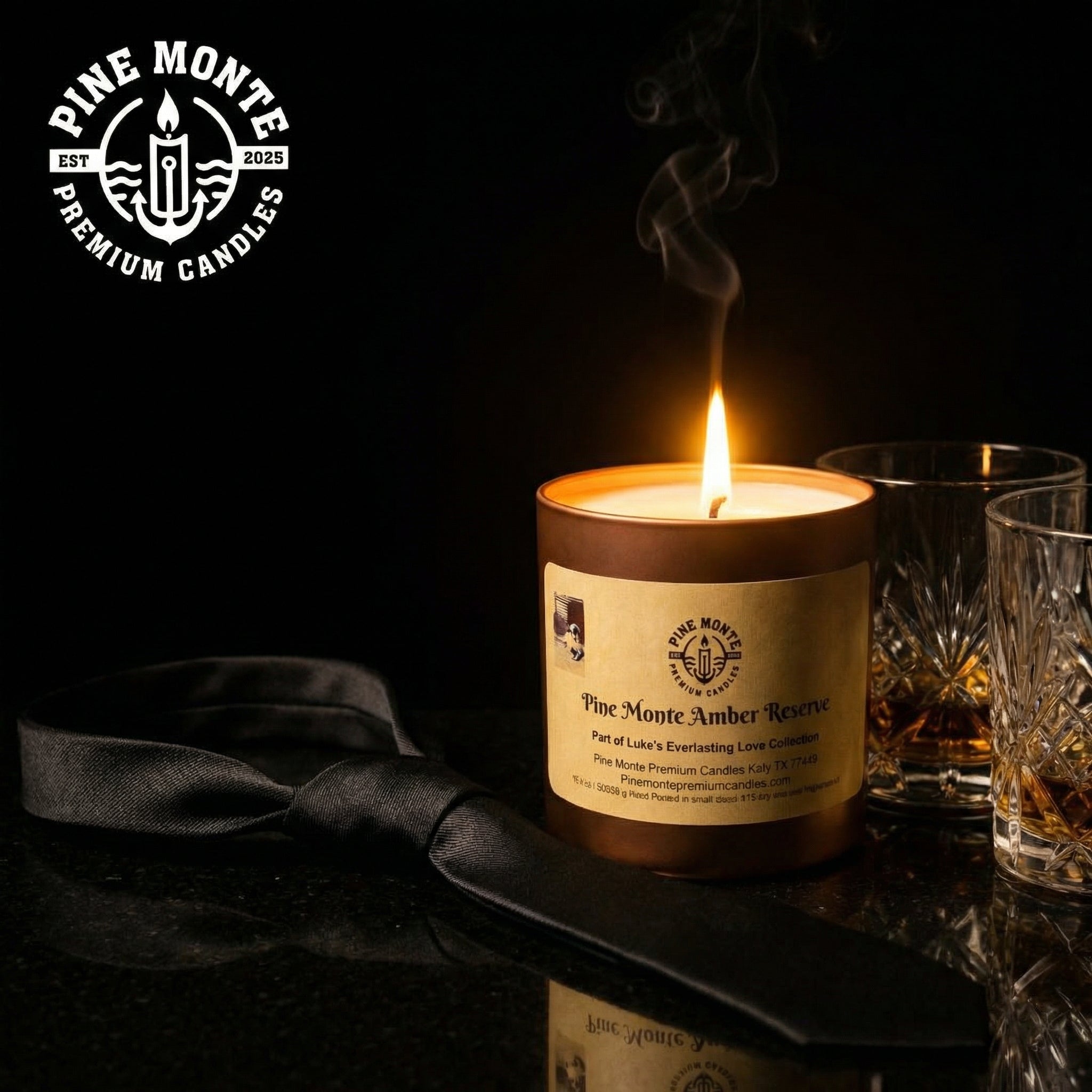 Pine Monte Amber Reserve Soy Candle | Deep Amber, Vanilla & Musk