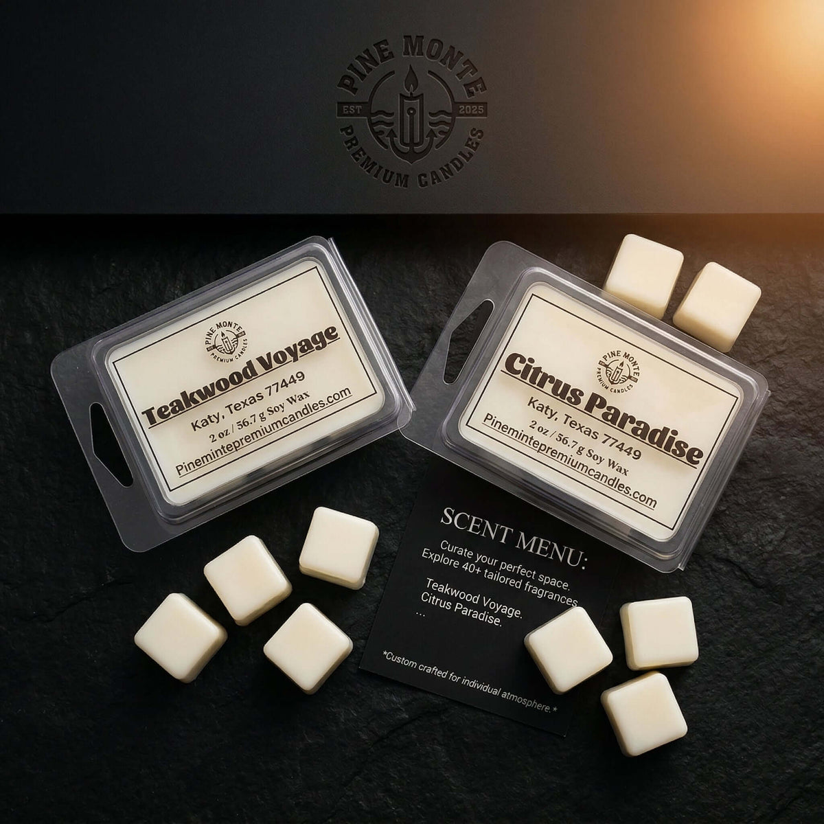 Letter G Wax Melt - Custom Soy Candle from Pine Monte, perfect for blending unique home fragrances with over 40 clean-aroma options.