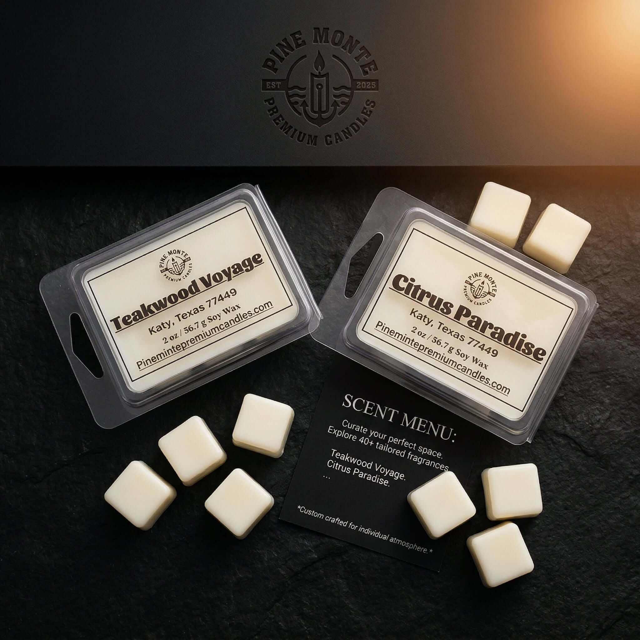 Letter G Wax Melt - Custom Soy Candle from Pine Monte, perfect for blending unique home fragrances with over 40 clean-aroma options.