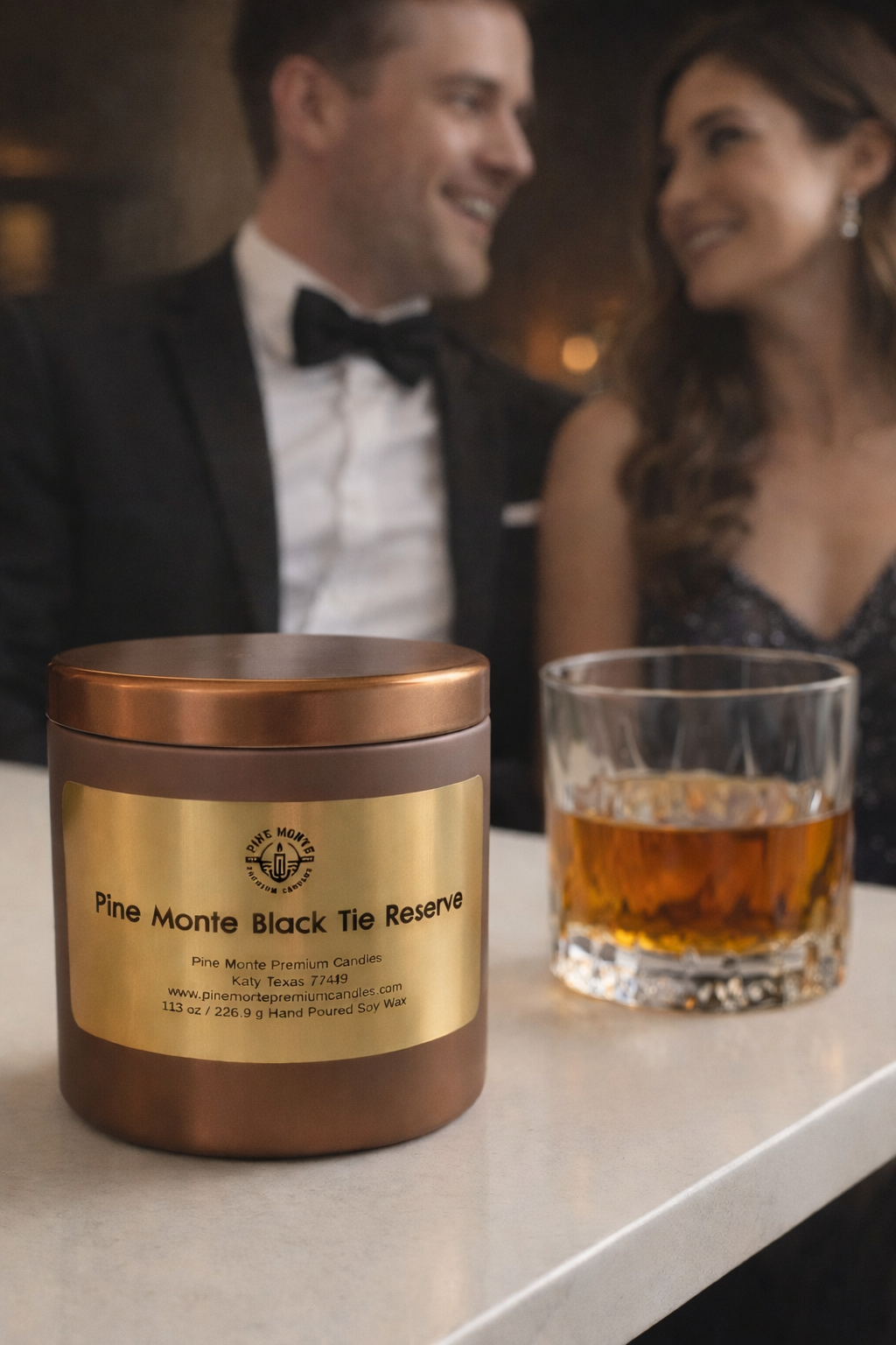 Black Tie Reserve 11.6 oz Luxury Candle Tin | Rich Woods, Amber & Musk | Hand-Poured