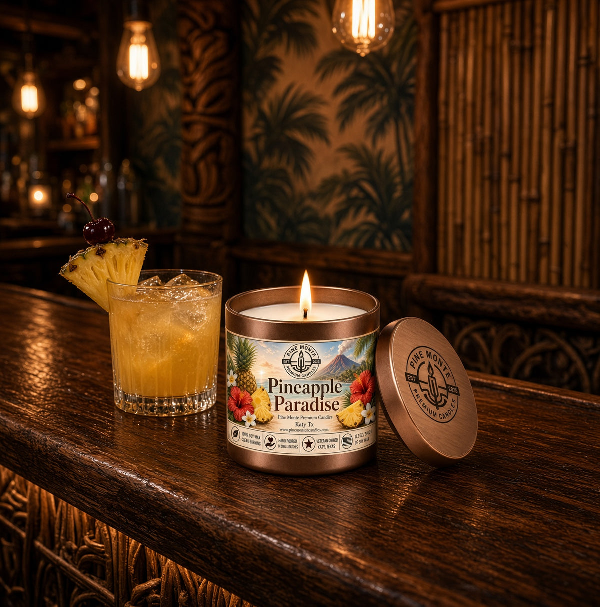 Pineapple Paradise Soy Candle 13.2 oz Tropical Luxury Scented Candle