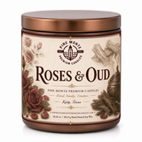 Roses & Oud Soy Candle Elegant Romantic Floral Luxury Scented Candle